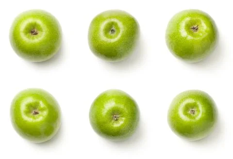 Green Apples Isolated on White Background Stock Photos