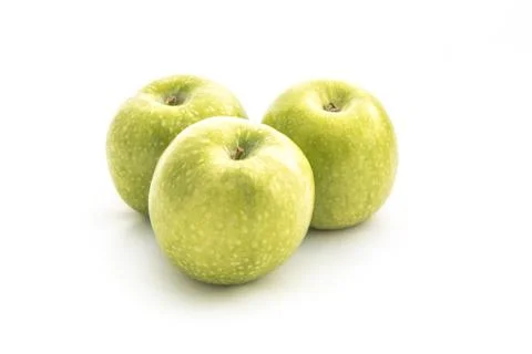 Green apples isolated on white background Stock Photos