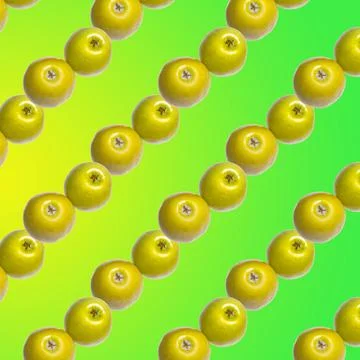 Green apples laid out in a pattern on a light green background, wallpaper, te 스톡 일러스트