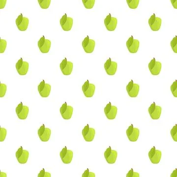 Green apples seamless pattern creating healthy food background Stock Illustration