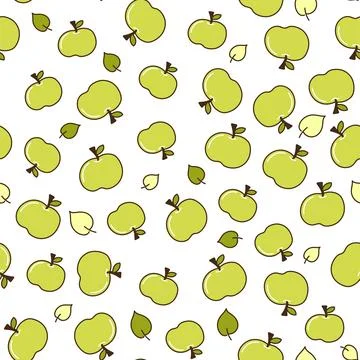 Green apples seamless pattern イラスト素材