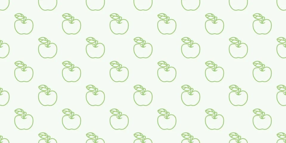 Green apples seamless repeat pattern vector background Stock Illustration