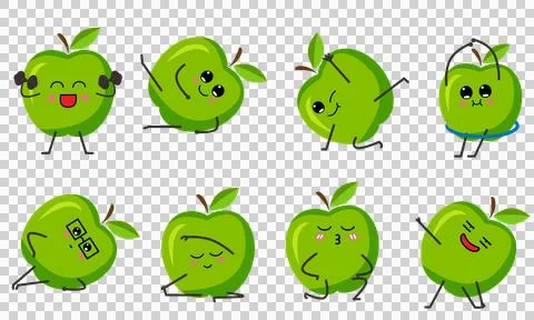 Green apples  workout 스톡 일러스트