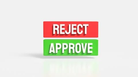 The Green Approve and Red Reject image 3d Rendering. Stock Illustration