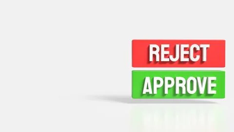 The Green Approve and Red Reject image 3d Rendering. Stock Illustration