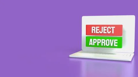 The Green Approve and Red Reject image 3d Rendering. Stock Illustration