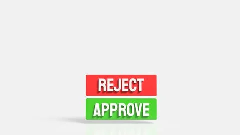 The Green Approve and Red Reject image 3d Rendering. Stock Illustration