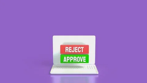 The Green Approve and Red Reject image 3d Rendering. Stock Illustration