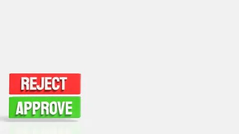 The Green Approve and Red Reject image 3d Rendering. Stock Illustration
