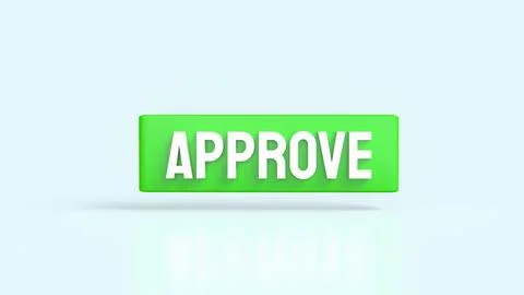 The Green Approve on white background 3d Rendering. Stock Illustration