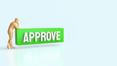 The Green Approve on white background 3d Rendering. Stock Photos