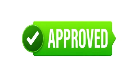 Green Approved Check Mark Badge Icon Animation on White Background Stock Footage 340996939