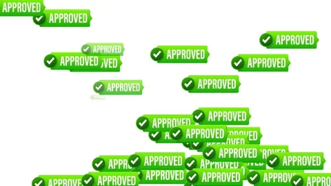 Green Approved Check Mark Badge Icon Animation on White Background Vídeo Stock 340997025