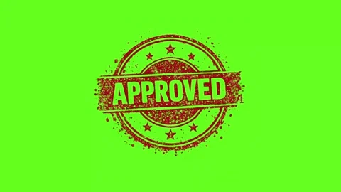 Green Approved Circular Grunge Stamp Green Screen Stock Footage 331656214