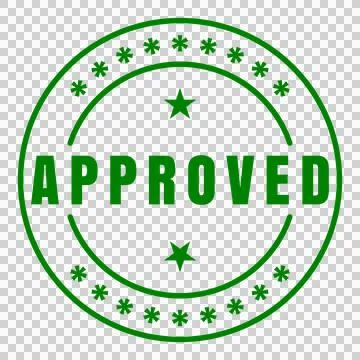 Green Approved Circular Seal Badge, Transparent PNG Stock Illustration