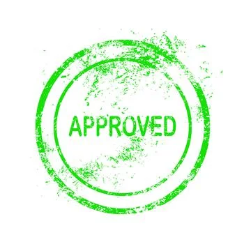 Green approved rubber stamp vector illustration isolated on white background Stock Illustration