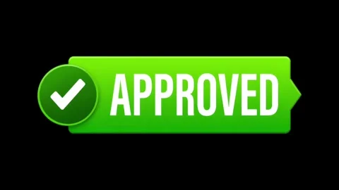 Green Approved Sign with Check Mark Animation on Black Background 库存影片 340996515