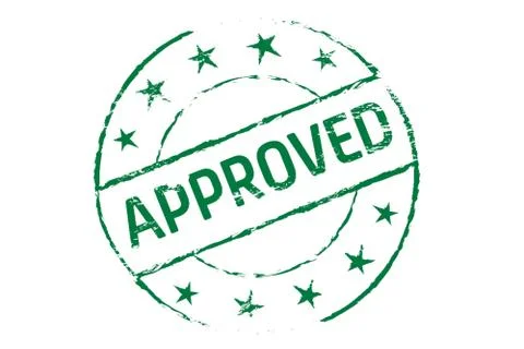Green "Approved" stamp Stock Illustration