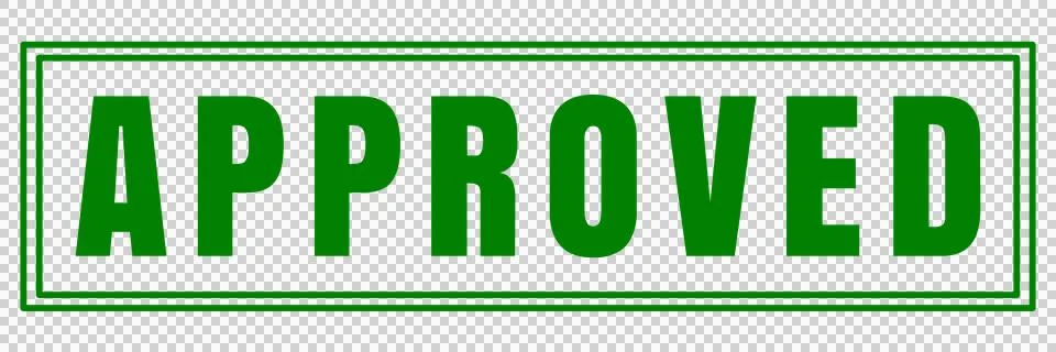 Green Approved Stamp Rectangular Badge, Transparent PNG Stock Illustration