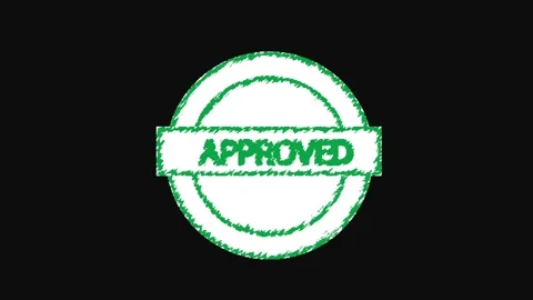 Green approved stamp with rough edges. Green approved stamp on black. Green.. Stock Footage 337021400