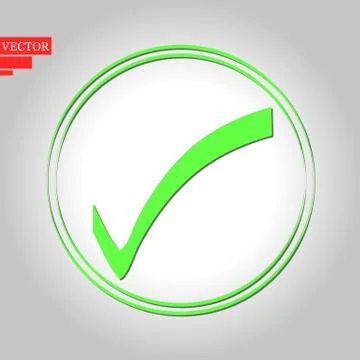 Green approved star sticker vector illustration isolated on white background Stock Illustration