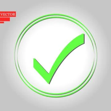 Green approved star sticker vector illustration isolated on white background Stock Illustration