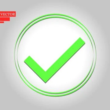 Green approved star sticker vector illustration isolated on white background Stock Illustration