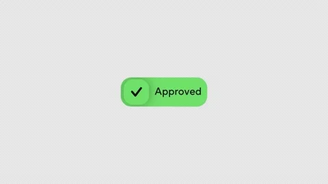 Green approved status pill button notification popup Stock Footage 341475682
