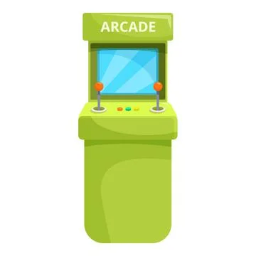 Green arcade game machine standing ready for players Stock Illustration