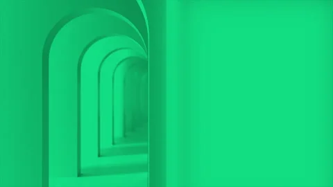 Green Arch Corridor - High Quality Stock Footage Stock Footage 310744634