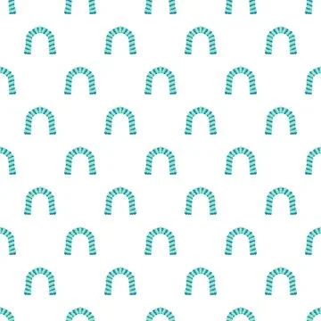 Green arch pattern repeating on white background Stock Illustration