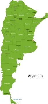 Green argentina map Stock Illustration