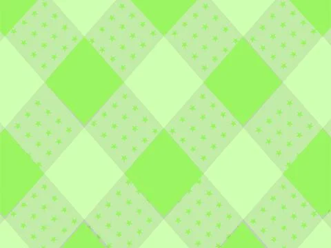 Green Argyle Pattern Background With Stars Seamless Geometric Textile Desig.. Stock Illustration