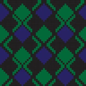 Green Argyle Seamless Pattern Background Stock Illustration