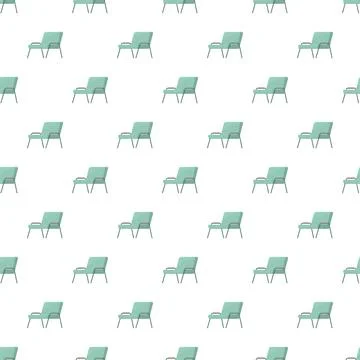Green armchairs repeating pattern with flat style Stock Illustration