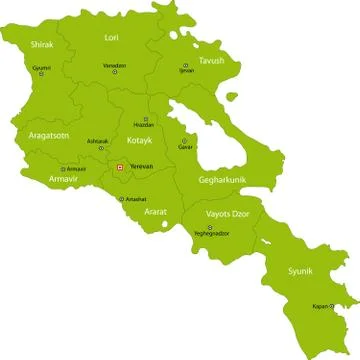 Green Armenia map Stock Illustration