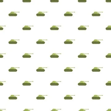 Green armored tanks creating a seamless war background Stock Illustration