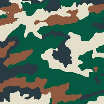 Green army flora background texture - Vector illustration Illustrazione stock