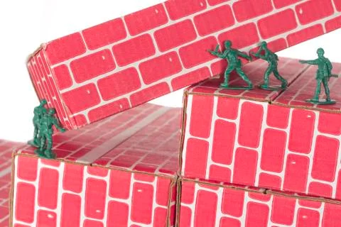 Green Army Men Teamwork Stock Photos