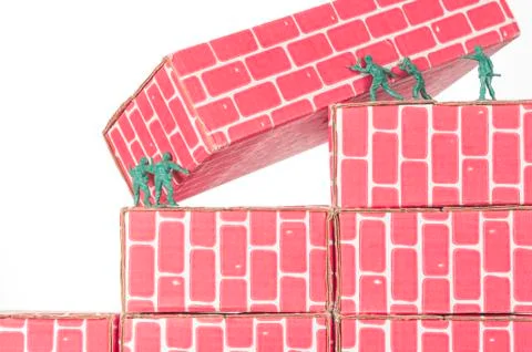 Green Army Men Teamwork Stock Photos