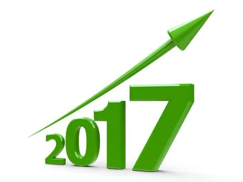 Green arrow up with 2017 Stock Illustration