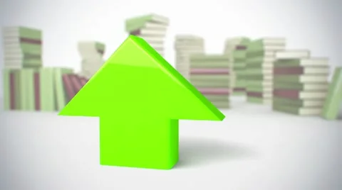 Green arrow on animated background Stock Footage 9127648