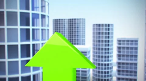 Green arrow on animated background Stock-Footage 9129405