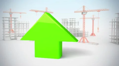 Green arrow on animated background Stock Footage 9130194