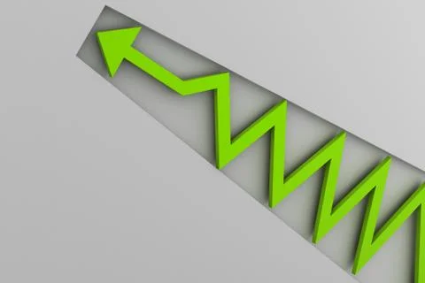Green arrow in business graph. Stock Illustration