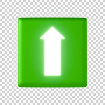 Green arrow button pointing upward symbolizing direction or progress. Stock Illustration