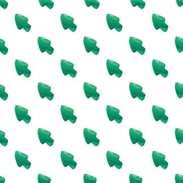 Green arrow cursor seamless pattern on white background Stockillustratie