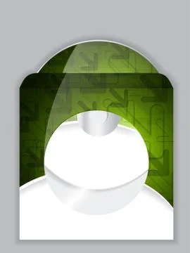 Green arrow design disk and sleeve Stock Illustration