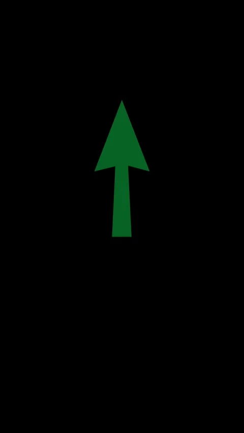 Green up arrow growth direction animation video Stock Footage 330525421