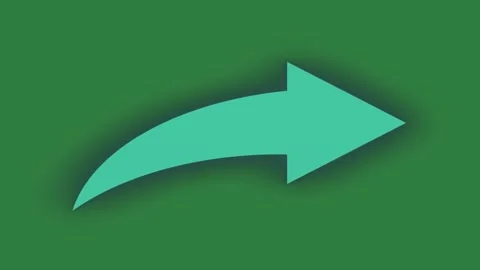 A green arrow icon on background and with white it screen green screen Video stock 335977818